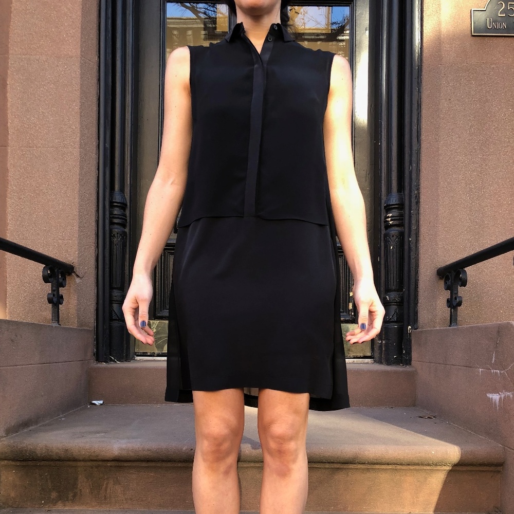 All Saints Black Tank Shirtdress